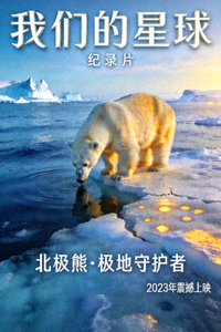 纪录片《我们的星球》海报，展示北极熊在冰川上